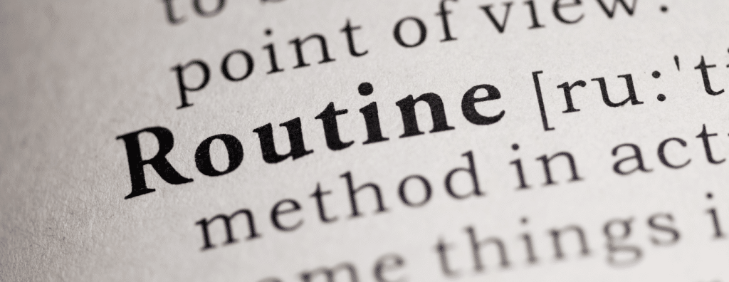 the word routine in a dictionary